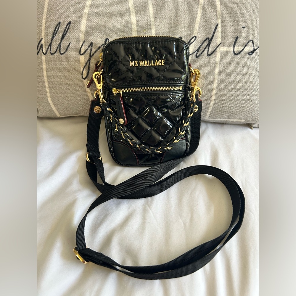 MZ Wallace Micro Crosby Black Lacquer